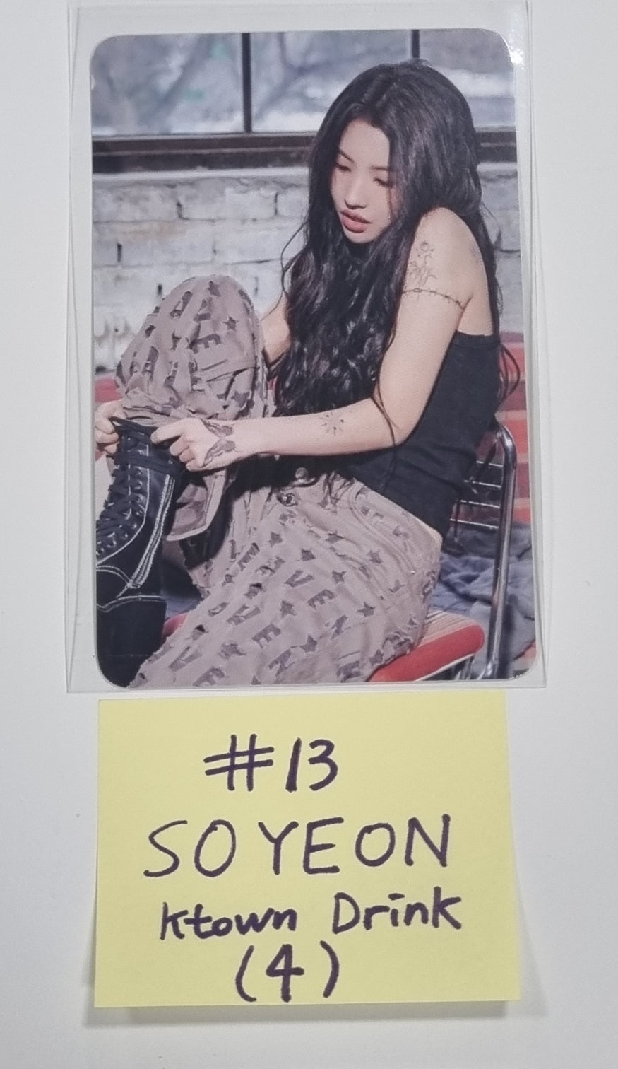 (g) I-DLE "I Feel" - Ktown4U Lucky Draw &amp; Drink Event Photocard - HALLYUSUPERSTORE