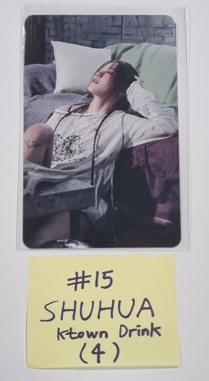 (g) I-DLE "I Feel" - Ktown4U Lucky Draw &amp; Drink Event Photocard - HALLYUSUPERSTORE