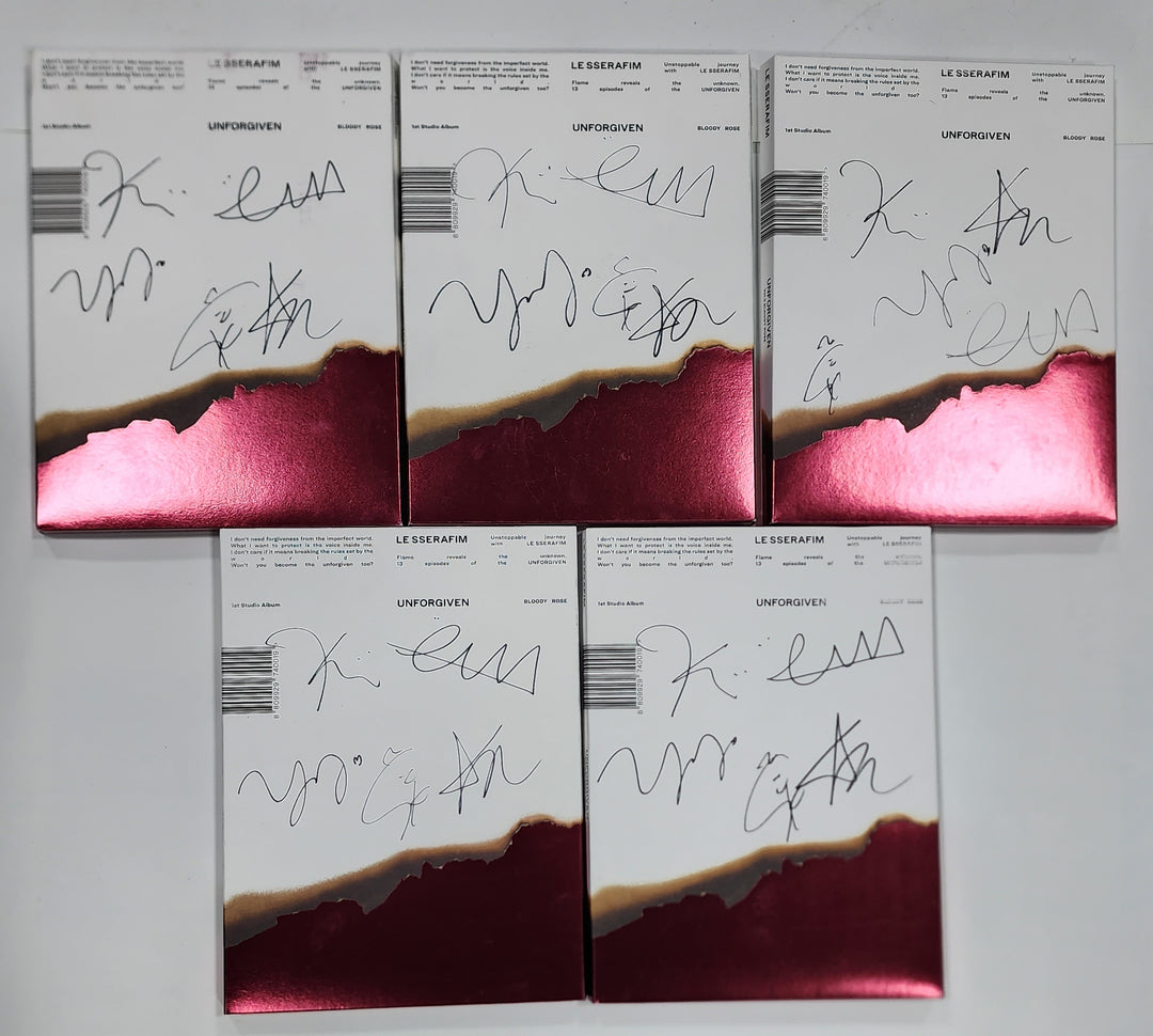 LE SSERAFIM "UNFORGIVEN" - Hand Autographed(Signed) Promo Album - HALLYUSUPERSTORE