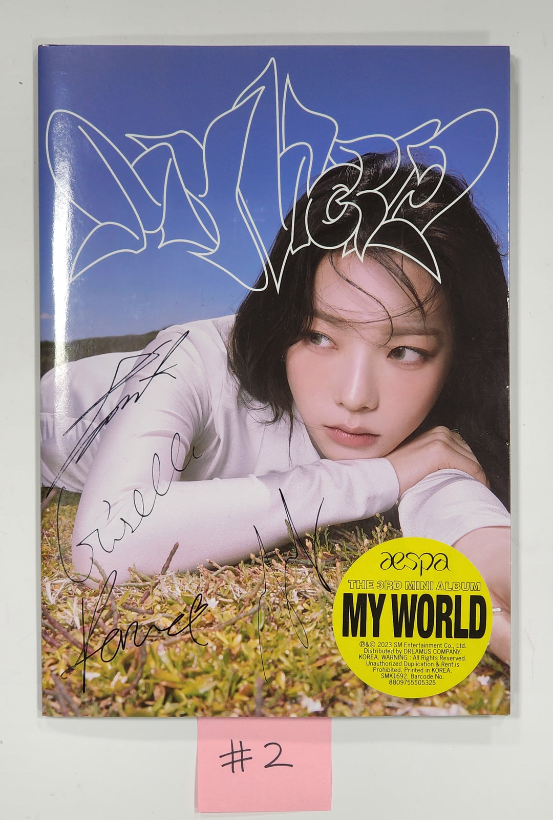 Aespa "MY WORLD" - Hand Autographed(Signed) Promo Album - HALLYUSUPERSTORE