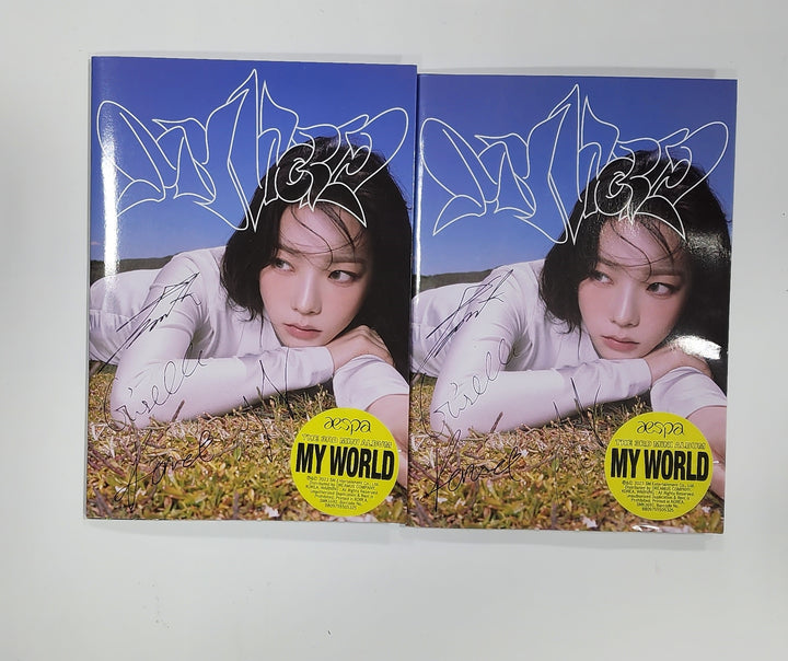 Aespa "MY WORLD" - Hand Autographed(Signed) Promo Album - HALLYUSUPERSTORE