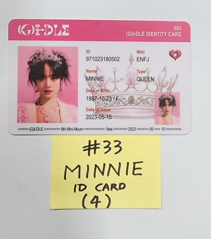 (g) I-DLE "I Feel" - Official Photocard, ID Card - HALLYUSUPERSTORE