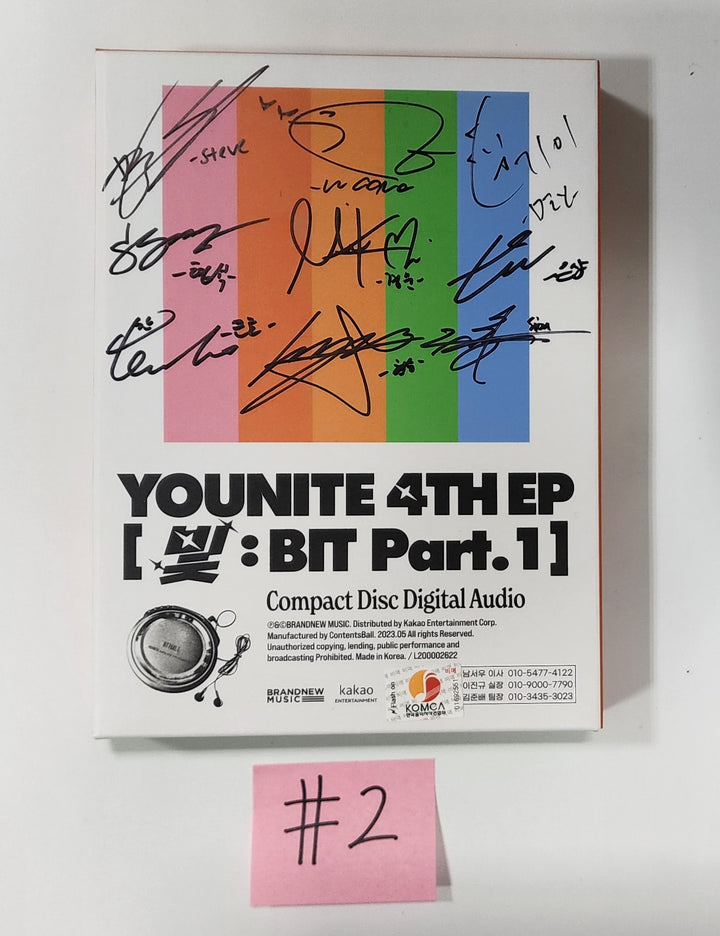 YOUNITE "빛 : BIT Part.1" - Hand Autographed(Signed) Promo Album - HALLYUSUPERSTORE
