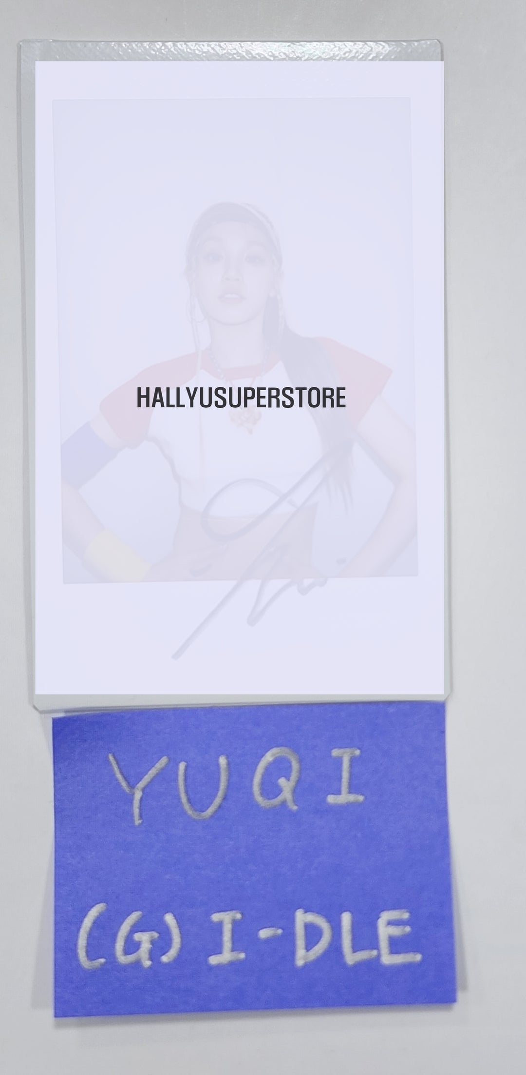 YUQI (Of (g) I-DLE) "I Feel" - Hand Autographed(Signed) Polaroid - HALLYUSUPERSTORE