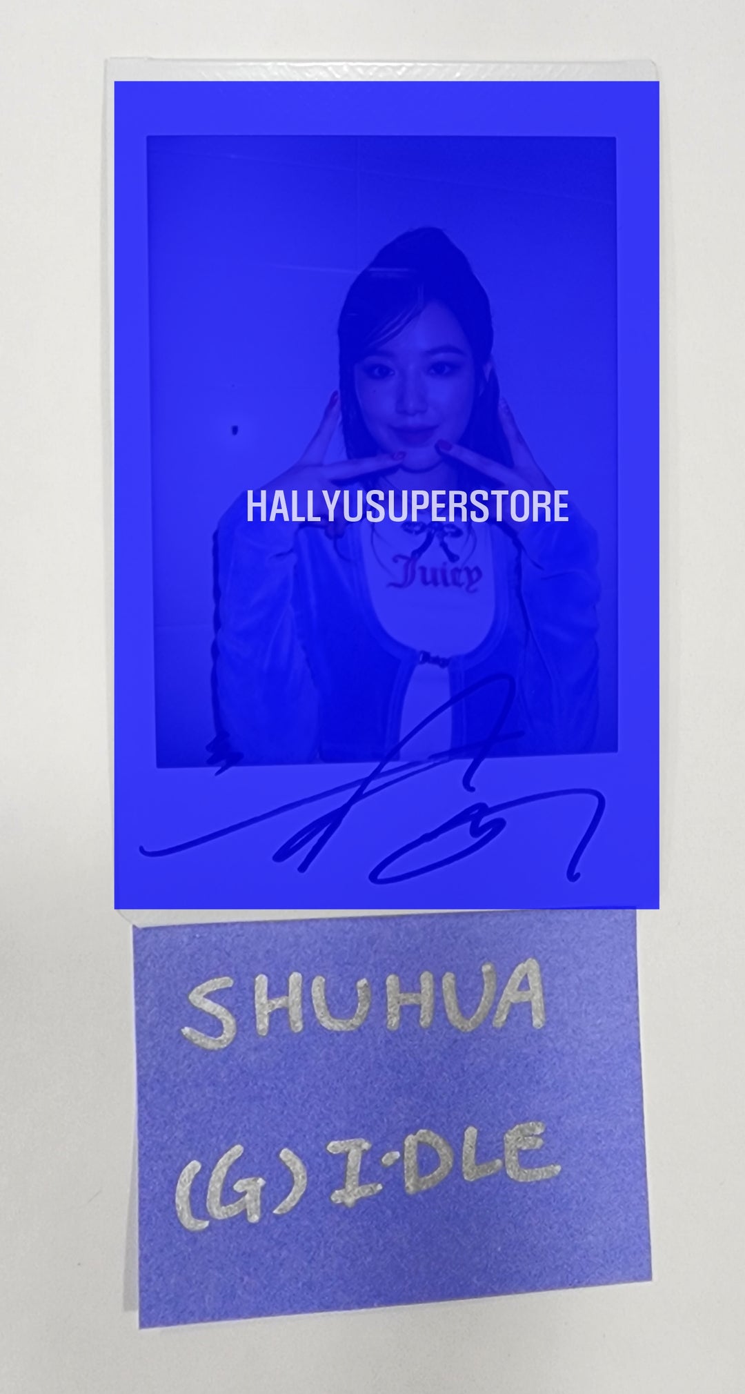 SHUHUA (Of (g) I-DLE) "I Feel" - Hand Autographed(Signed) Polaroid - HALLYUSUPERSTORE