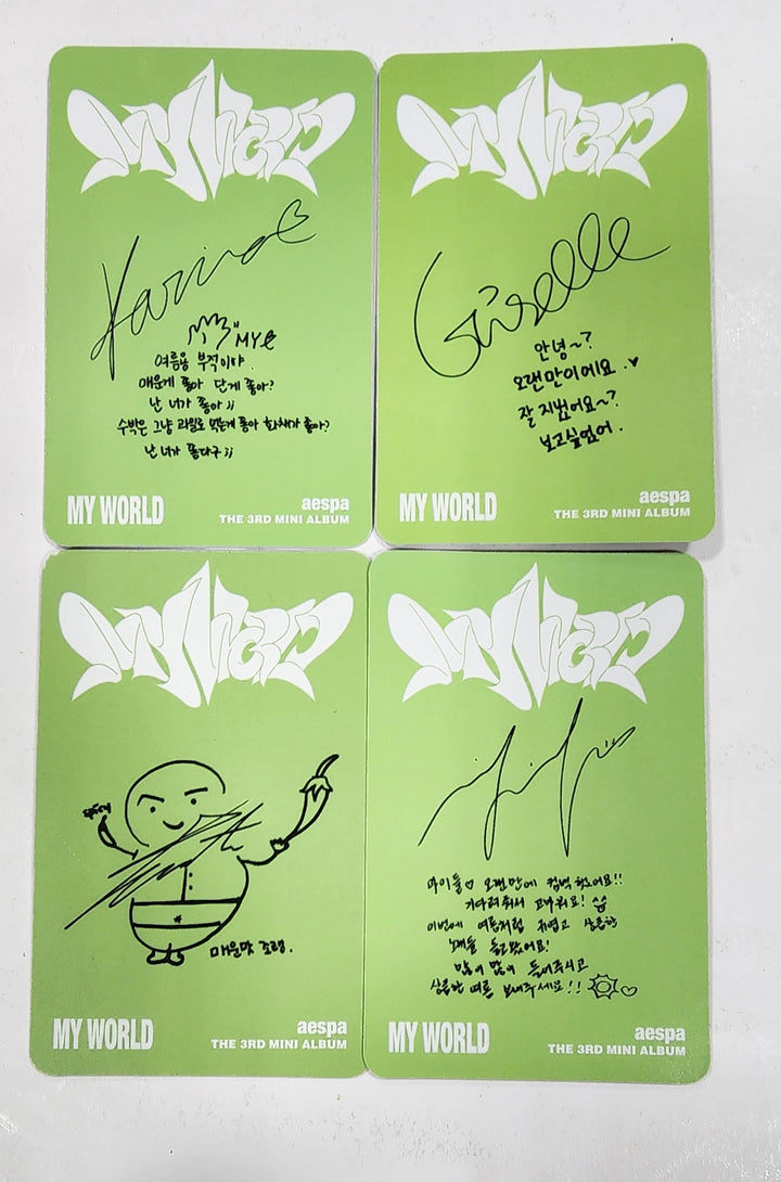 Aespa "MY WORLD" - Official Photocard [Poster Ver.] - HALLYUSUPERSTORE