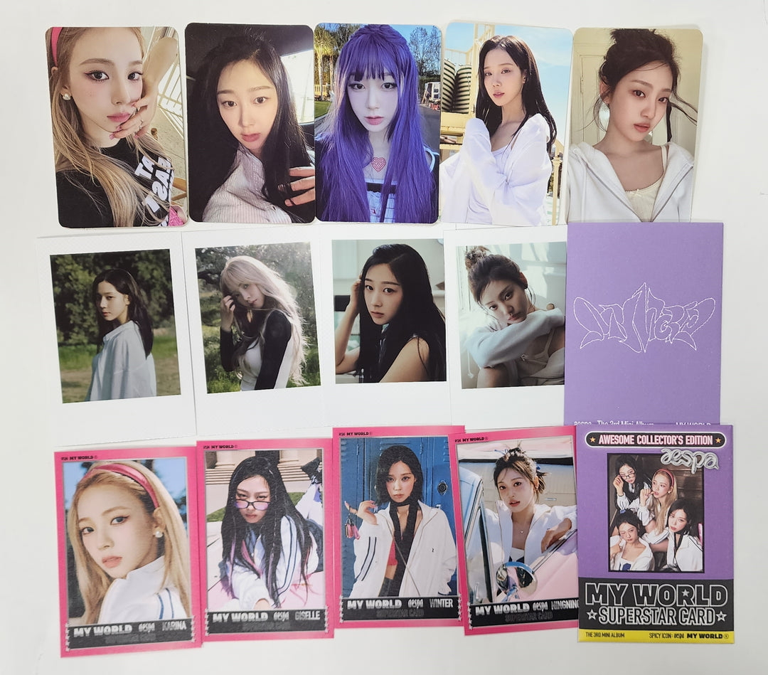 Aespa "MY WORLD" - Official Photocard [Zine Ver.] - HALLYUSUPERSTORE