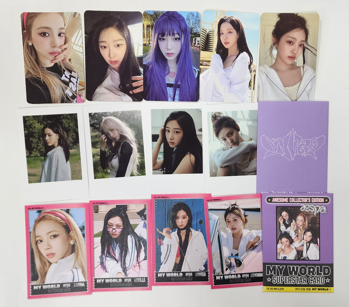 Aespa "MY WORLD" - Official Photocard [Zine Ver.] - HALLYUSUPERSTORE
