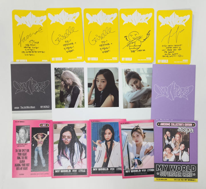 Aespa "MY WORLD" - Official Photocard [Zine Ver.] - HALLYUSUPERSTORE