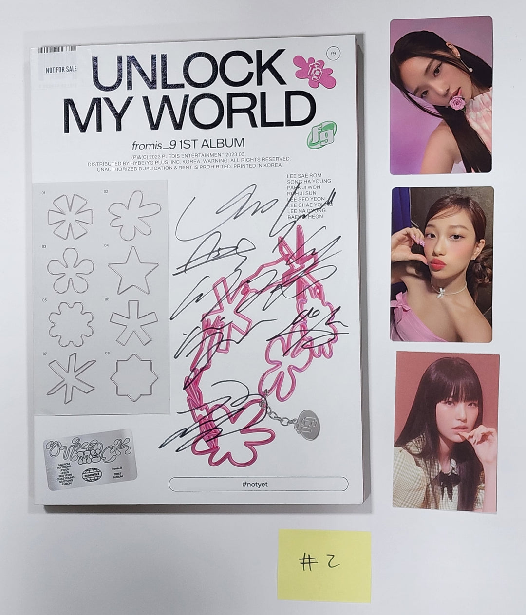 Fromis_9 "Unlock My World" - Hand Autographed(Signed) Promo Album - HALLYUSUPERSTORE