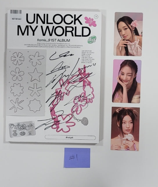 Fromis_9 "Unlock My World" - Hand Autographed(Signed) Promo Album - HALLYUSUPERSTORE