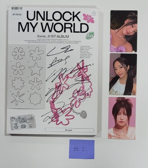 Fromis_9 "Unlock My World" - Hand Autographed(Signed) Promo Album - HALLYUSUPERSTORE