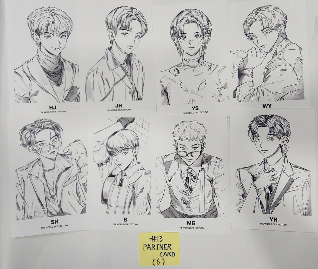 ATEEZ "THE WORLD EP.2 " 9th Mini - Official Photocard [Unit] &amp; Partner Card set (8EA) - HALLYUSUPERSTORE