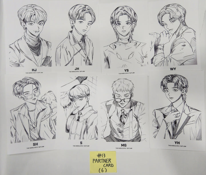 ATEEZ "THE WORLD EP.2 " 9th Mini - Official Photocard [Unit] &amp; Partner Card set (8EA) - HALLYUSUPERSTORE