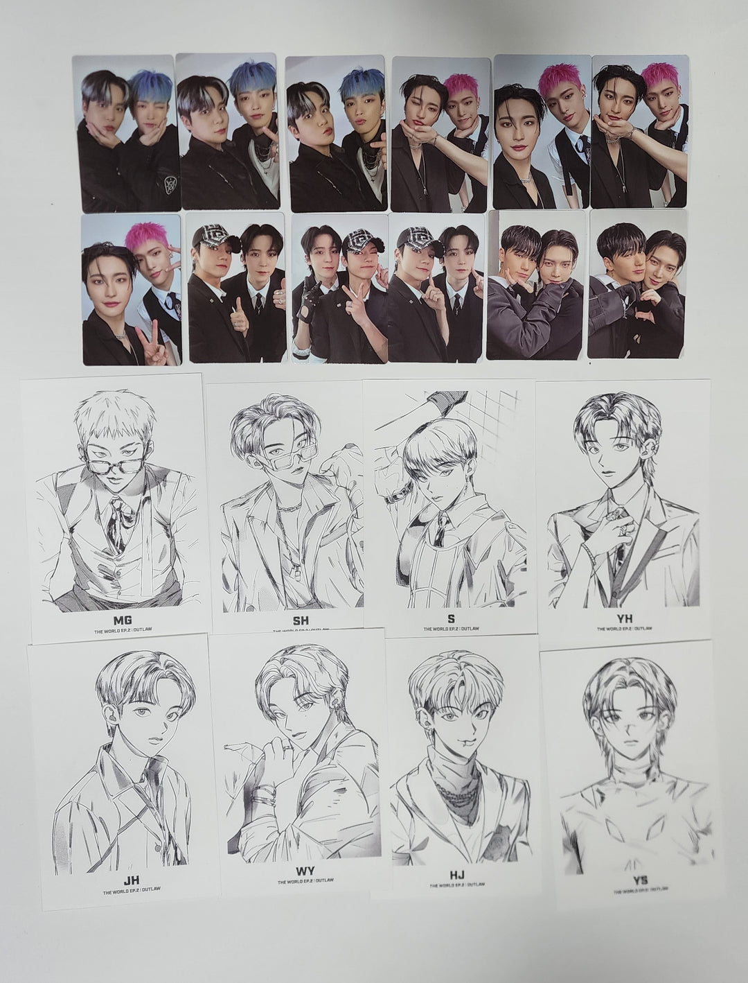 ATEEZ "THE WORLD EP.2 " 9th Mini - Official Photocard [Unit] & Partner Card set (8EA) - HALLYUSUPERSTORE