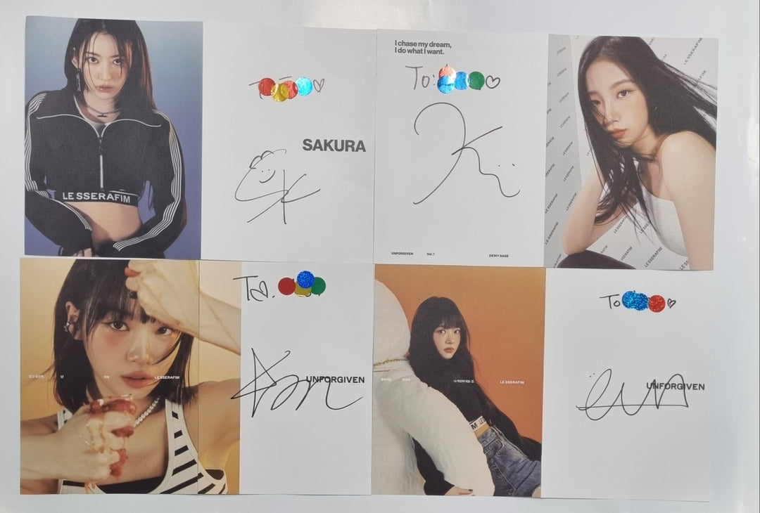 LE SSERAFIM "Unforgiven" - A Cut Page From Fansign Event Album - HALLYUSUPERSTORE