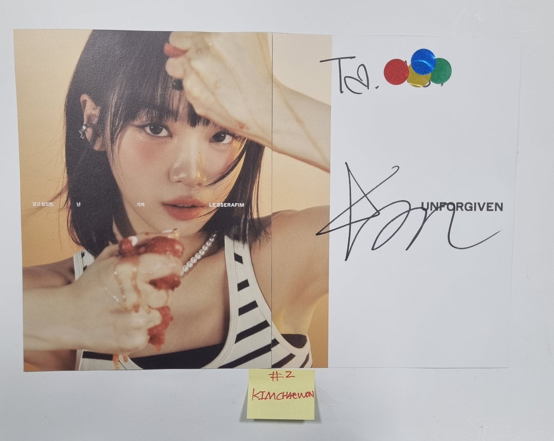 LE SSERAFIM "Unforgiven" - A Cut Page From Fansign Event Album - HALLYUSUPERSTORE