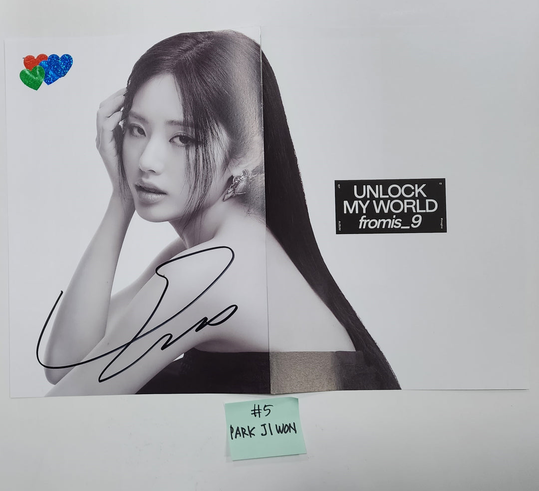 Fromis_9 "Unlock My World" - A Cut Page From Fansign Event Album - HALLYUSUPERSTORE