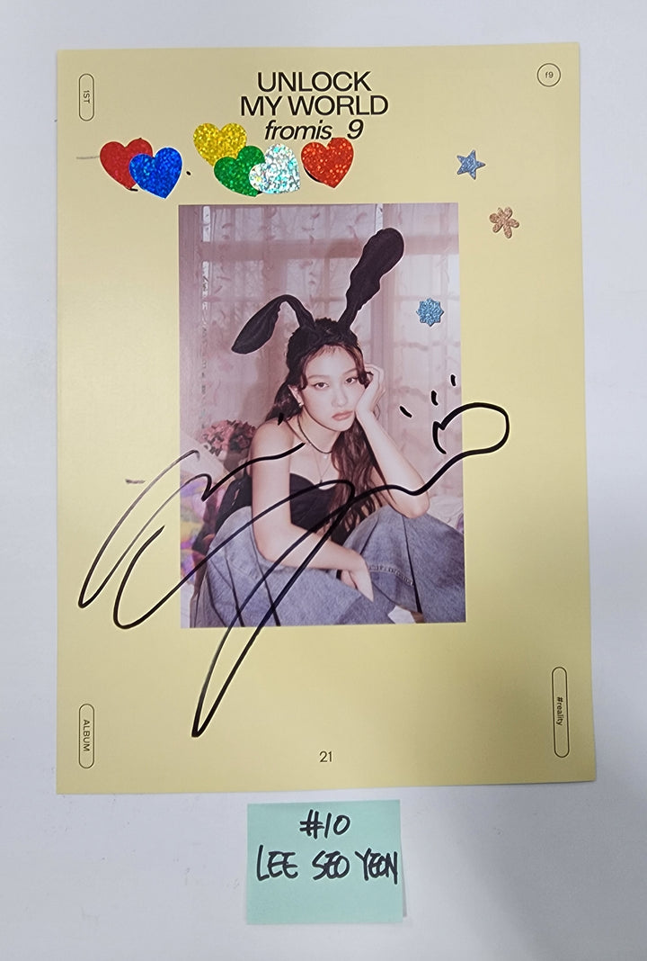 Fromis_9 "Unlock My World" - A Cut Page From Fansign Event Album - HALLYUSUPERSTORE