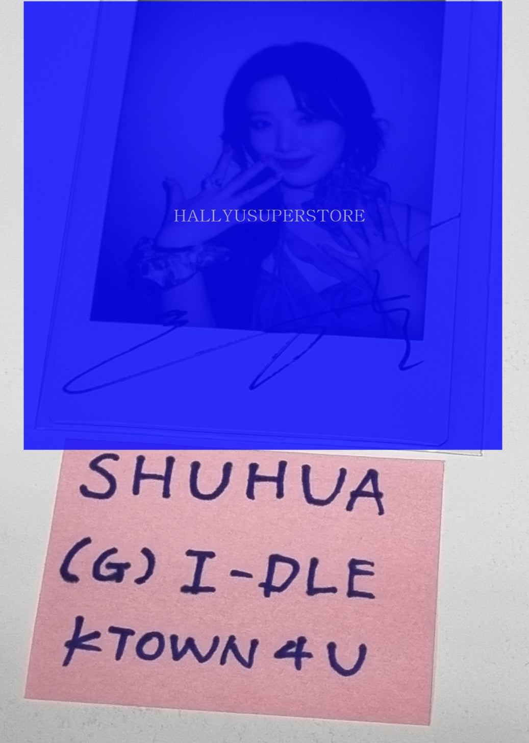 SHUHUA (Of (g) I-DLE) "I Feel" - Hand Autographed(Signed) Polaroid - HALLYUSUPERSTORE