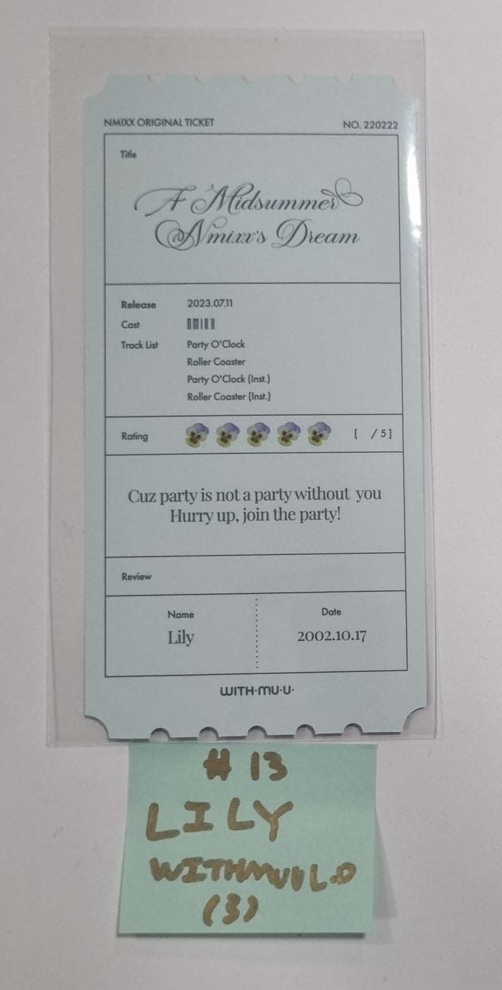 NMIXX "A Midsummer NMIXX’s Dream" - Withmuu Lucky Draw Event PVC Photocard, Ticket Round 2 - HALLYUSUPERSTORE