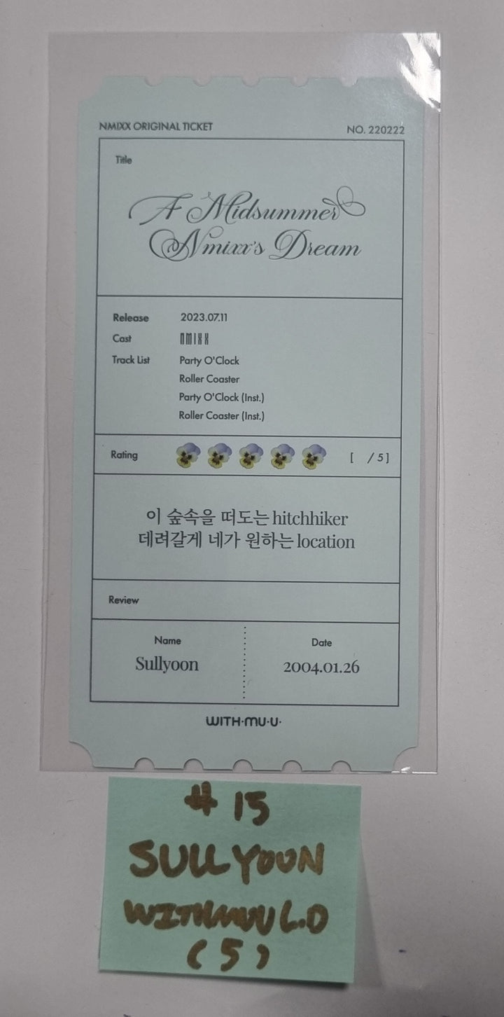 NMIXX "A Midsummer NMIXX’s Dream" - Withmuu Lucky Draw Event PVC Photocard, Ticket Round 2 - HALLYUSUPERSTORE