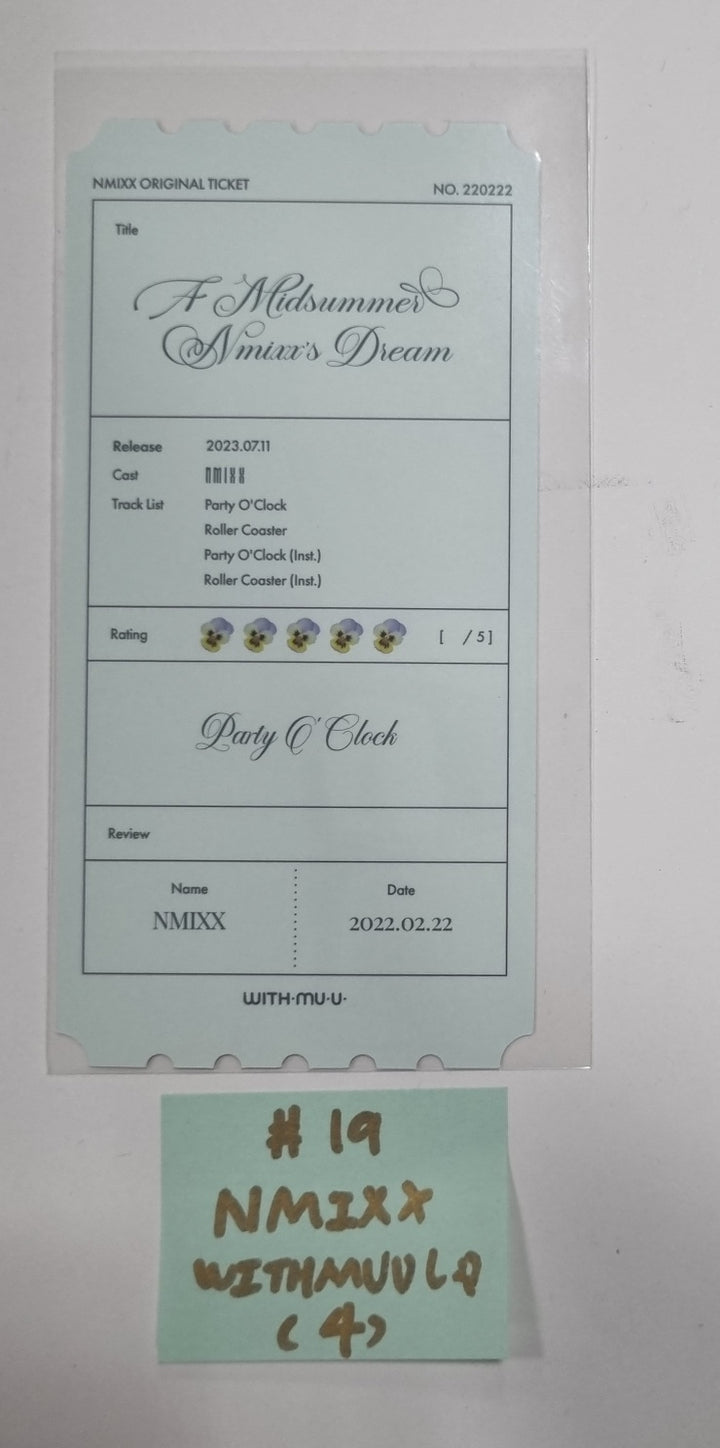 NMIXX "A Midsummer NMIXX’s Dream" - Withmuu Lucky Draw Event PVC Photocard, Ticket Round 2 - HALLYUSUPERSTORE