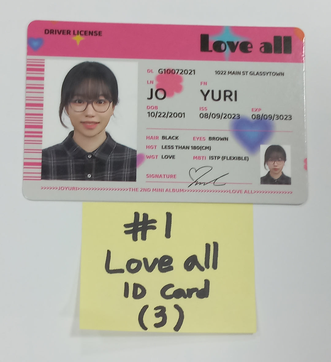 JO YURI "Love All" - Official Photocard, ID Card - HALLYUSUPERSTORE