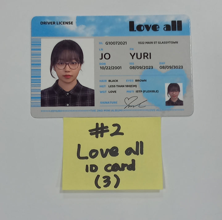 JO YURI "Love All" - Official Photocard, ID Card - HALLYUSUPERSTORE