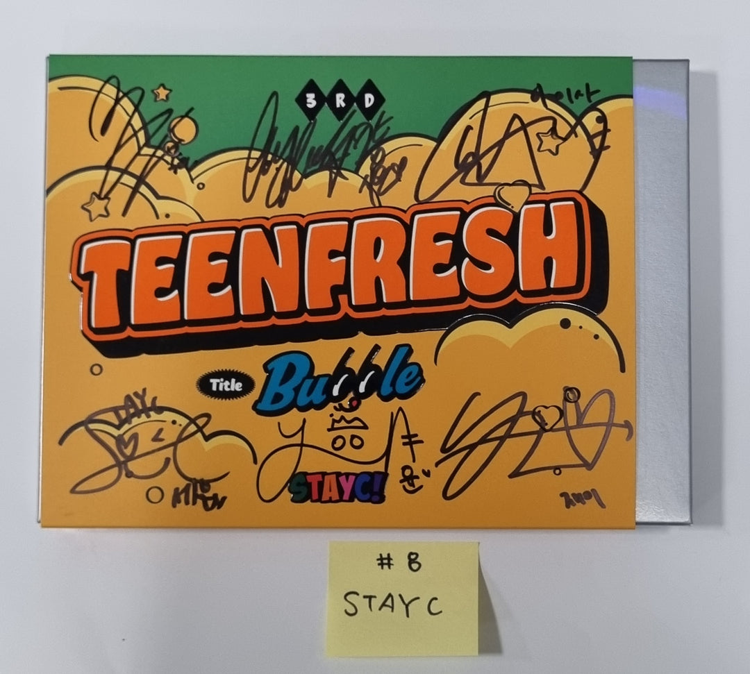 StayC 3rd Mini "TEENFRESH", Jihyo (of Twice) 1st Mini "ZONE", TripleS "LOVElution : MUHAN", Everglow 2nd Single "All My Girls", ODD EYE CIRCLE "Version Up" - Hand Autographed(Signed) Promo Album [23.08.21] - HALLYUSUPERSTORE