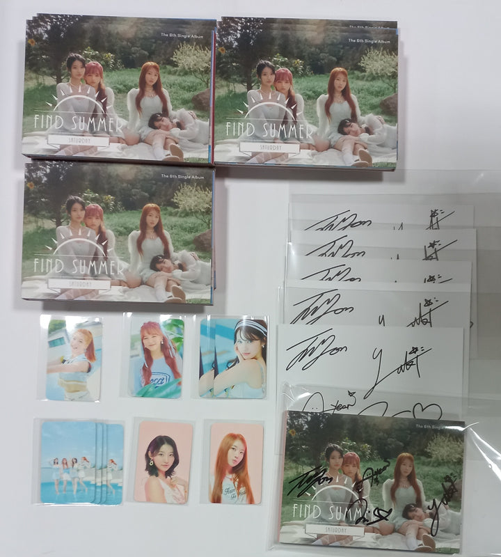 SATURDAY "Find Summer" - Afreeca TV "Making My Favorite I-dol project" - Hand Autographed(Signed) Album &amp; Paper + Event Photocard + Official Photocard [23.08.24] - HALLYUSUPERSTORE