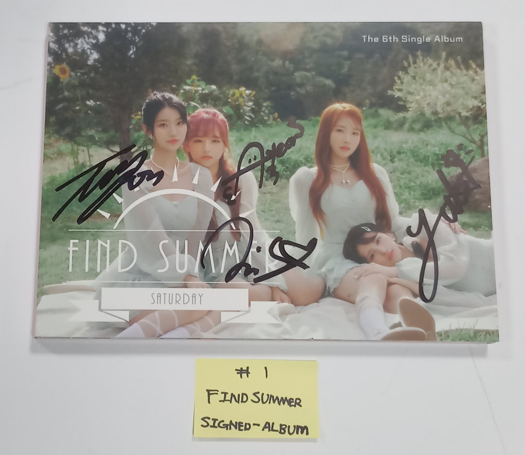 SATURDAY "Find Summer" - Afreeca TV "Making My Favorite I-dol project" - Hand Autographed(Signed) Album &amp; Paper + Event Photocard + Official Photocard [23.08.24] - HALLYUSUPERSTORE