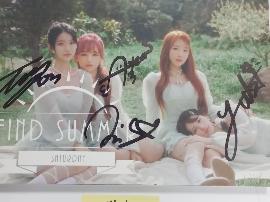 SATURDAY "Find Summer" - Afreeca TV "Making My Favorite I-dol project" - Hand Autographed(Signed) Album &amp; Paper + Event Photocard + Official Photocard [23.08.24] - HALLYUSUPERSTORE