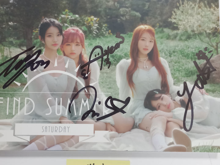 SATURDAY "Find Summer" - Afreeca TV "Making My Favorite I-dol project" - Hand Autographed(Signed) Album &amp; Paper + Event Photocard + Official Photocard [23.08.24] - HALLYUSUPERSTORE