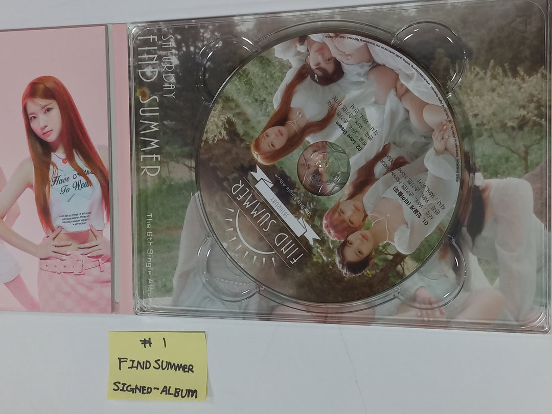 SATURDAY "Find Summer" - Afreeca TV "Making My Favorite I-dol project" - Hand Autographed(Signed) Album &amp; Paper + Event Photocard + Official Photocard [23.08.24] - HALLYUSUPERSTORE