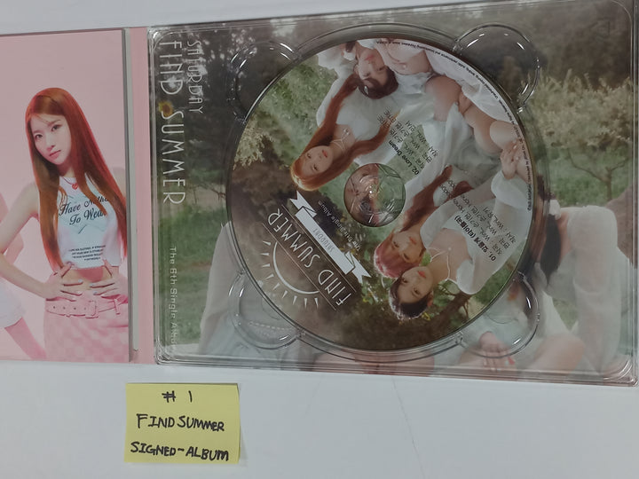 SATURDAY "Find Summer" - Afreeca TV "Making My Favorite I-dol project" - Hand Autographed(Signed) Album &amp; Paper + Event Photocard + Official Photocard [23.08.24] - HALLYUSUPERSTORE