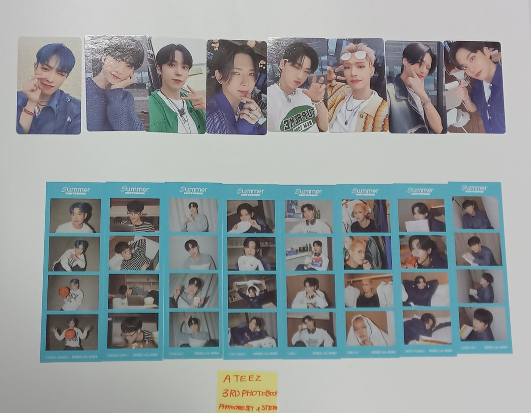 ATEEZ 2023 SUMMER PHOTOBOOK - Official Photocards Set (8EA) & 4 Cut Photo Sticker Set (8EA) [23.09.04] - HALLYUSUPERSTORE