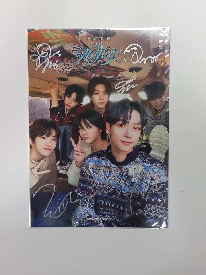 Boynextdoor  "WHY.." - Hand Autographed(Signed) Mini Poster [23.10.12] - HALLYUSUPERSTORE