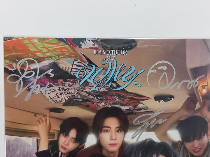 Boynextdoor  "WHY.." - Hand Autographed(Signed) Mini Poster [23.10.12] - HALLYUSUPERSTORE