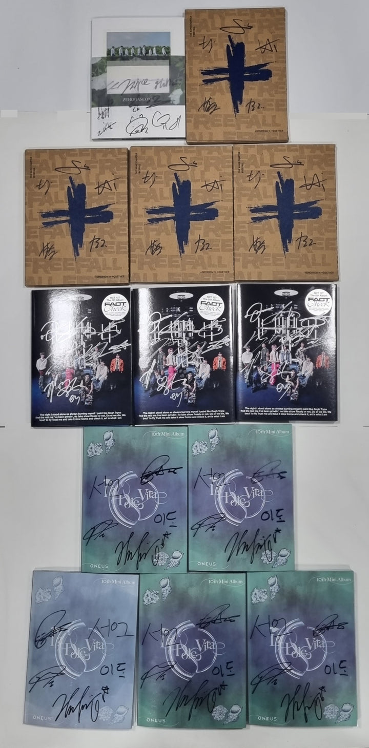 ZEROBASEONE "ZEROBASEONE", TXT "FREEFALL", NCT 127 "Fact Check", ONEUS "La Dolce Vita" - Hand Autographed(Signed) Promo Album [23.10.16] (Restocked 10/17) - HALLYUSUPERSTORE