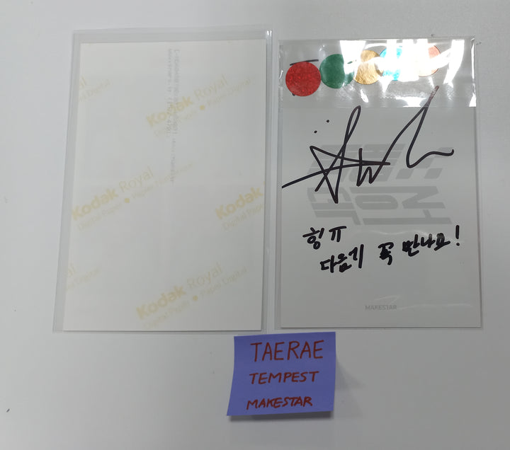 TAERAE (Of TEMPEST) "폭풍속으로" - Makestar Fansign Event 4 Cut Photo &amp; Hand Autographed(Signed) Photo [23.10.20] - HALLYUSUPERSTORE