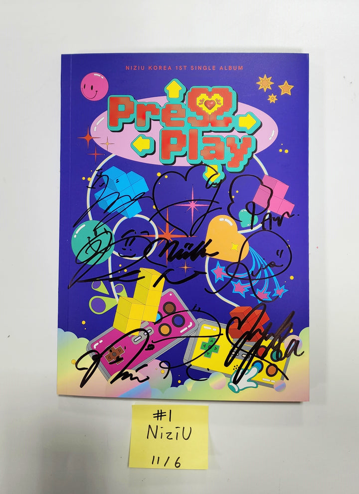 NiziU Korea 1st Single "Press Play" - Hand Autographed(Signed) Promo Album [23.11.06] - HALLYUSUPERSTORE