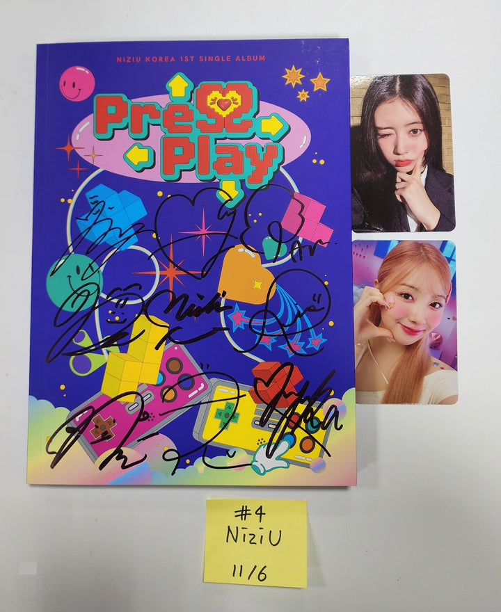 NiziU Korea 1st Single "Press Play" - Hand Autographed(Signed) Promo Album [23.11.06] - HALLYUSUPERSTORE
