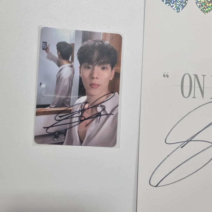 Shownu "ON MY WAY" - Hand Autographed(Signed) Photocard &amp; Paper [23.11.16] - HALLYUSUPERSTORE