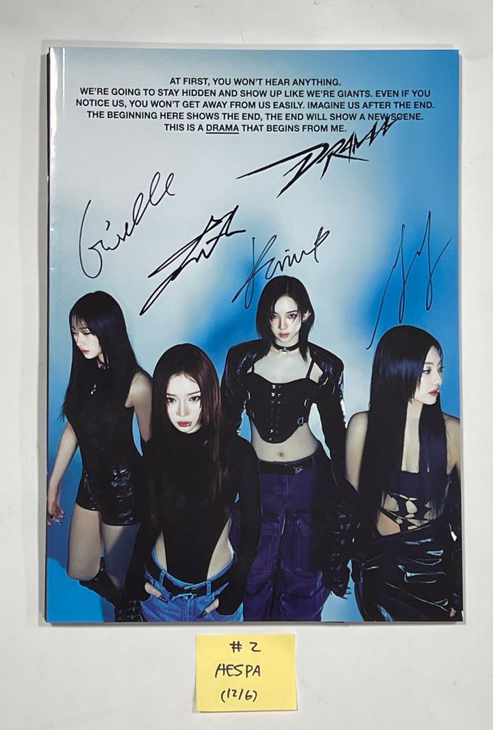 Aespa "Drama", Dreamcatcher "VillainS", Red Velvet "Chill Kill" - Hand Autographed(Signed) Promo Album [23.12.06] - HALLYUSUPERSTORE