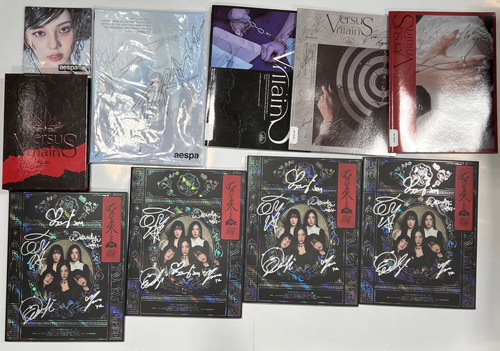 Aespa "Drama", Dreamcatcher "VillainS", Red Velvet "Chill Kill" - Hand Autographed(Signed) Promo Album [23.12.06] - HALLYUSUPERSTORE