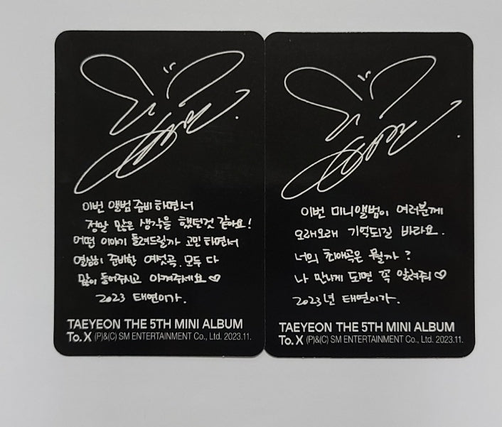 TAEYEON "To. X" - Official Photocard [X Ver.] [23.12.07] - HALLYUSUPERSTORE