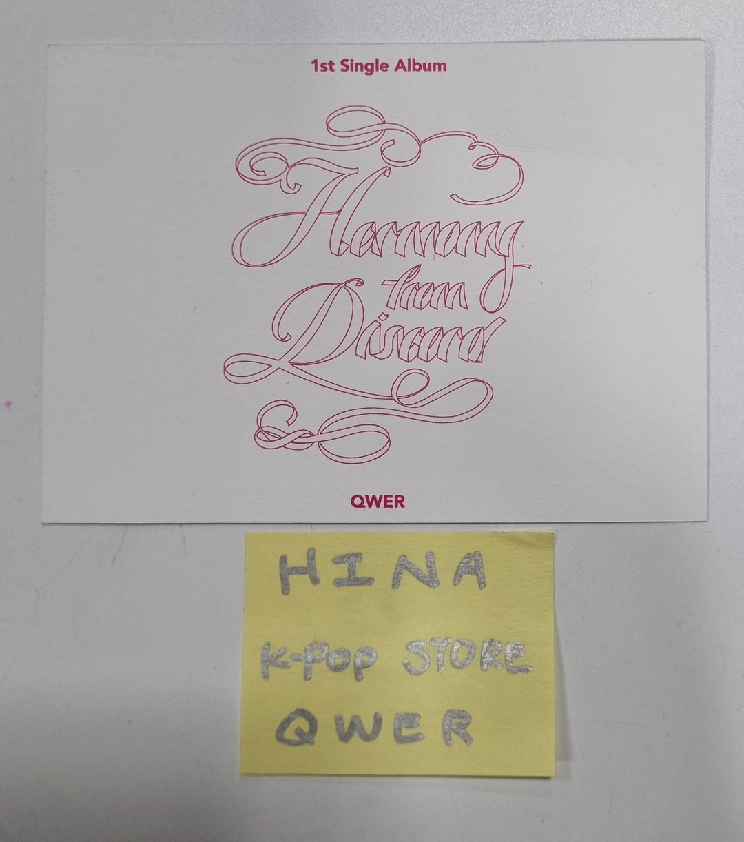 HINA (Of QWER) "Harmony from Discord" - Hand Autographed(Signed) Photo [23.12.22] - HALLYUSUPERSTORE