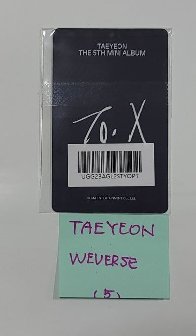 TAEYEON "To. X" - Weverse Shop Gift Event Photocard [23.12.26] - HALLYUSUPERSTORE