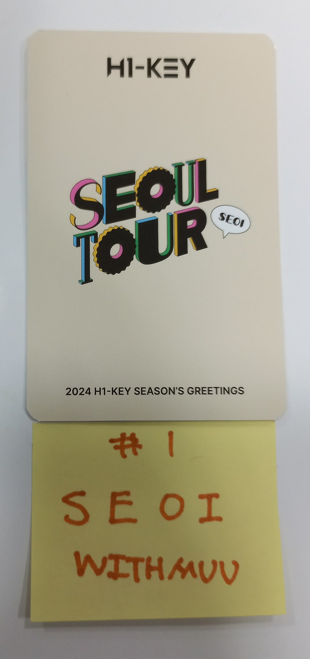 Seoi, Hwiseo (Of H1-KEY) 2024 SEASON’S GREETINGS "SEOUL TOUR" - Hand Autographed(Signed) Photocard [23.12.29] - HALLYUSUPERSTORE